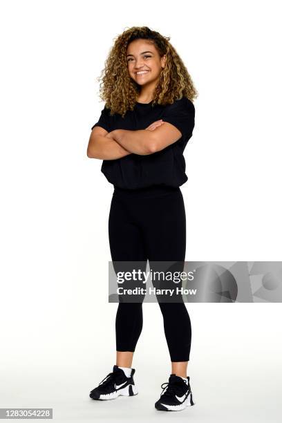 Gymnast Laurie Hernandez poses for a portrait on October 27, 2020 in Los Angeles, California. Hernandez competed as a member of the U.S. Women's...