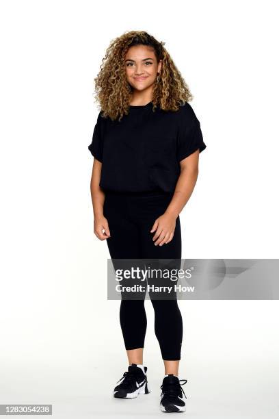 Gymnast Laurie Hernandez poses for a portrait on October 27, 2020 in Los Angeles, California. Hernandez competed as a member of the U.S. Women's...