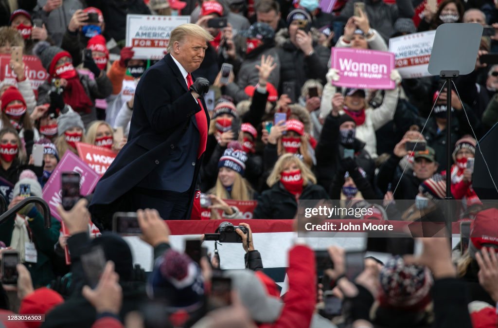 President Trump Holds Campaign Rally In Michigan Ahead Of Tuesday's Election