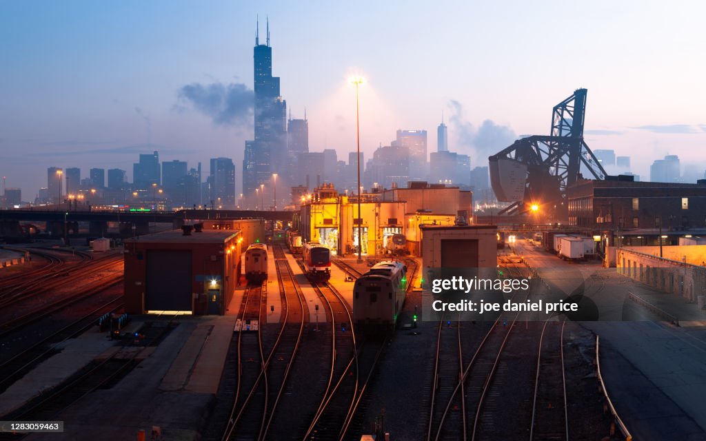 Panorama, Train Repairing Centre, Amtrak Chicago Car Yard, Chicago, Illinois, America