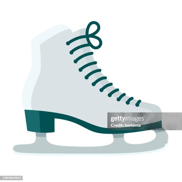 ice skates icon on transparent background - winter sport vector stock illustrations