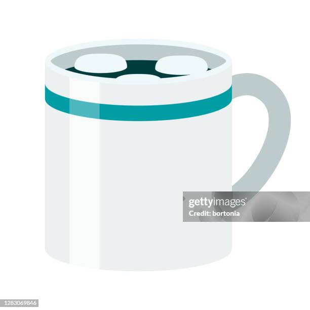 hot cocoa icon on transparent background - marshmallows isolated stock illustrations