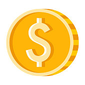 Coin Icon on Transparent Background