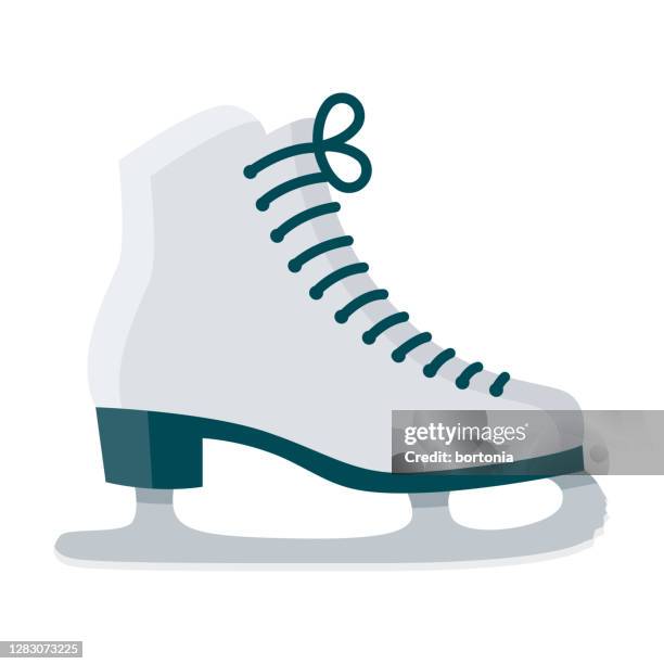 ilustrações de stock, clip art, desenhos animados e ícones de ice skates icon on transparent background - patim de gelo