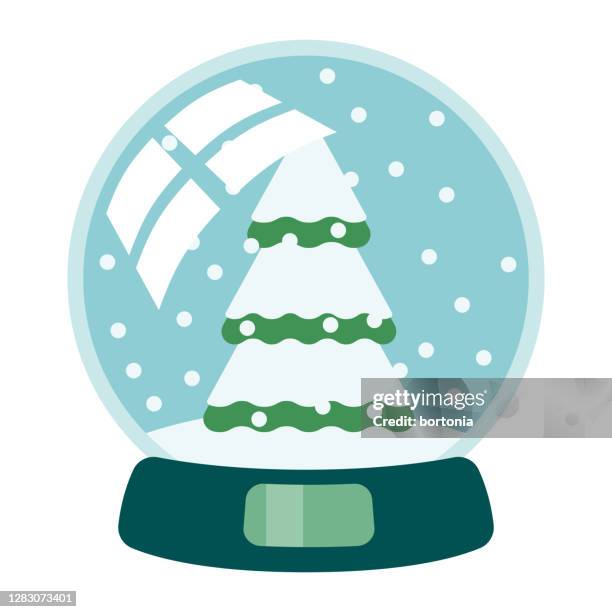 snow globe icon on transparent background - snow globe stock illustrations