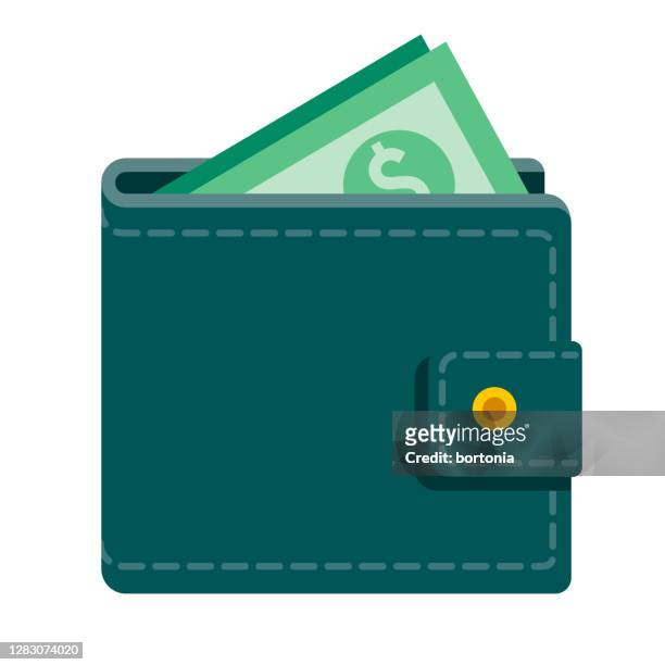 wallet icon on transparent background - wallet stock illustrations