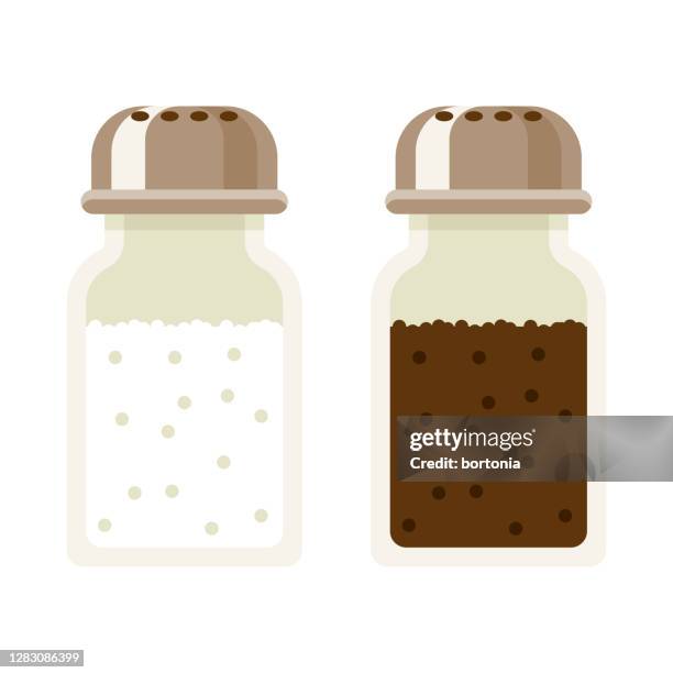 seasoning icon on transparent background - salt and pepper shakers stock illustrations