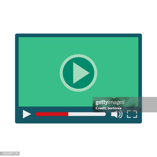 video player icon on transparent background - video player interface stock illustrations