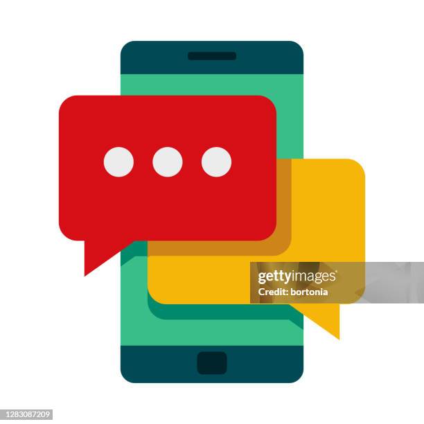 messaging icon on transparent background - using phone texting stock illustrations
