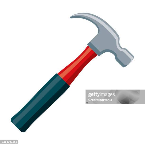 hammer icon on transparent background - hammer stock illustrations