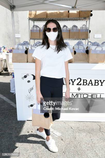 John Paul Mitchell Systems Vice Chairman Michaeline DeJoria attends Baby2Baby's Halloween Drive-Thru Distribution presented by Paul Mitchell on...
