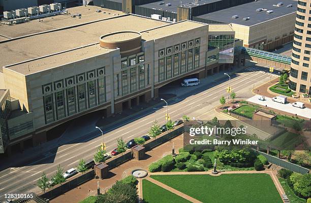 in, indianapolis, indiana convention center - indianapolis aerial stock pictures, royalty-free photos & images