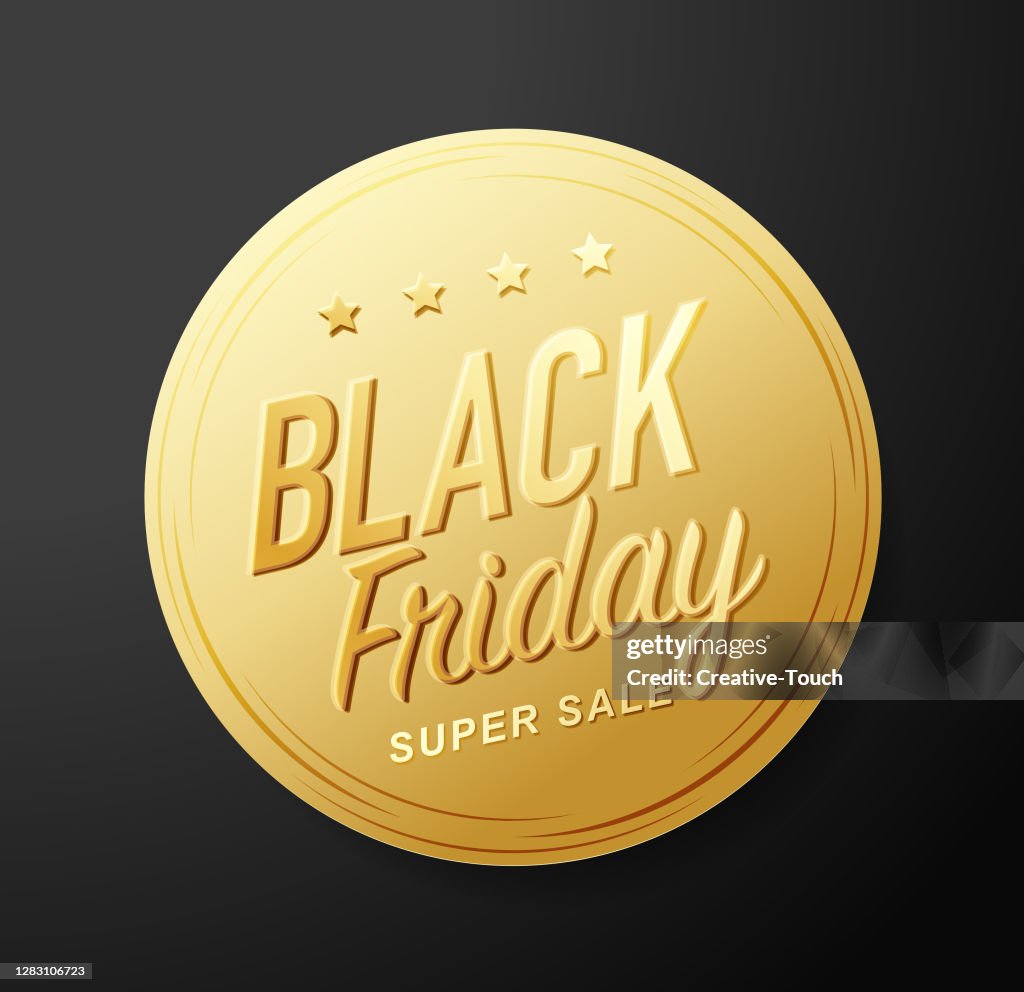 Black Friday golden sticker