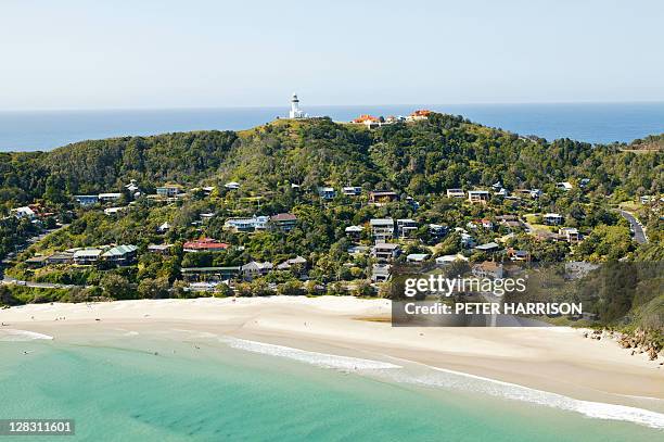 view of byron bay, nsw, australia - byron bay imagens e fotografias de stock