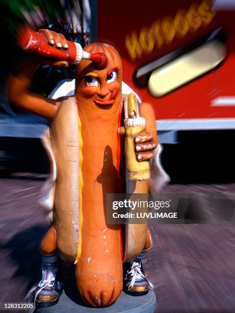 hotdogs - food sculpture stock pictures, royalty-free photos & images