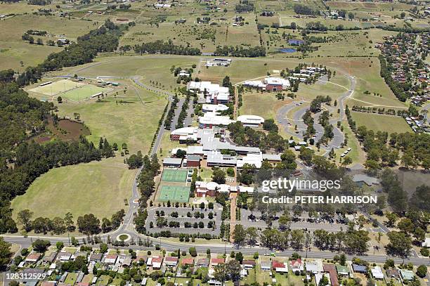 aerial view of university of western sydney, nsw, australia - greater western sydney stock pictures, royalty-free photos & images