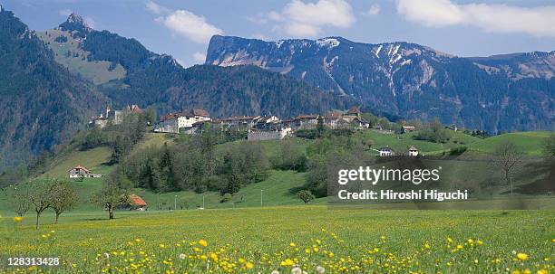 gruyeres, canton of fribourg, switzerland - fribourg canton stock pictures, royalty-free photos & images