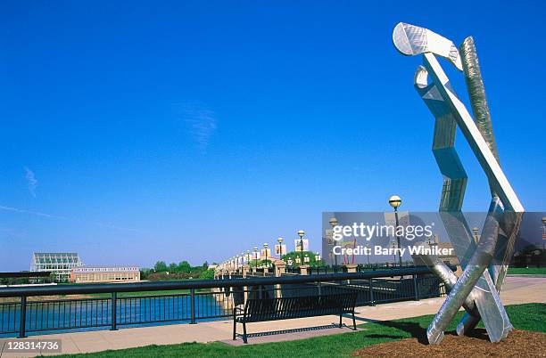 in, indianapolis, white river sp, sculpture - indianapolis park stock pictures, royalty-free photos & images