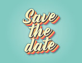 Save the date. Retro style lettering stock illustration. Invitation or greeting card stock illustration
