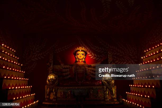 decoration of durga puja festival - dandiya stock pictures, royalty-free photos & images