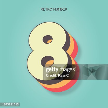 Number 8 Variations Number 8 Retro Style Lettering Stock Illustration Invitation Or ...