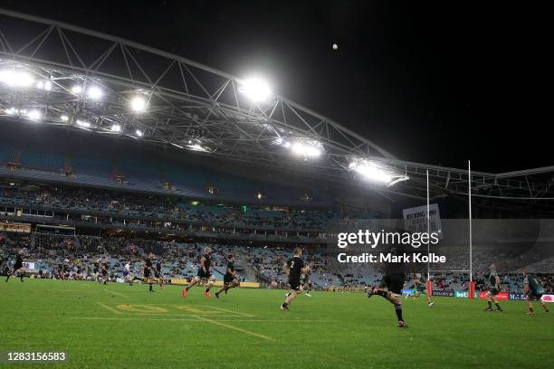 General view of play during the 2020 Tri-Nations and Bledisloe Cup match between the Australian Wallabies and the New Zealand All Blacks at ANZ...