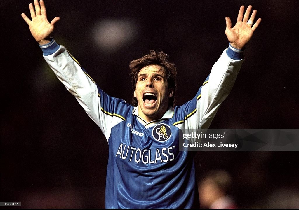 Man United v Chelsea Gianfranco Zola