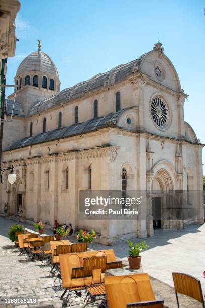 cathedral of st. james in sibenik, croatia - sibenik croatia stock pictures, royalty-free photos & images