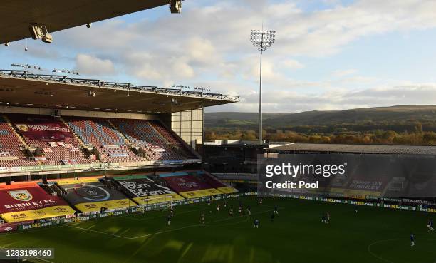 General view inside the stadium during the Premier League match between Burnley and Chelsea at Turf Moor on October 31, 2020 in Burnley, England....