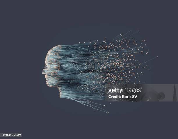 neuron system extending into long hair - wisdom stock pictures, royalty-free photos & images