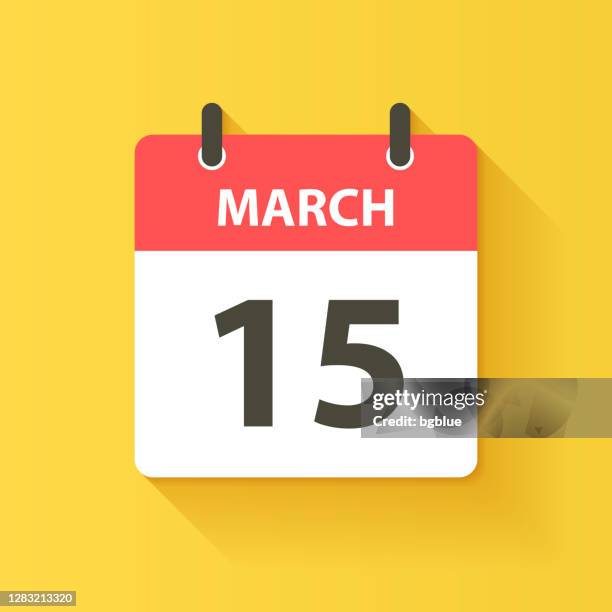 march 15 - daily calendar icon in flat design style - march calendar 2020 stock illustrations