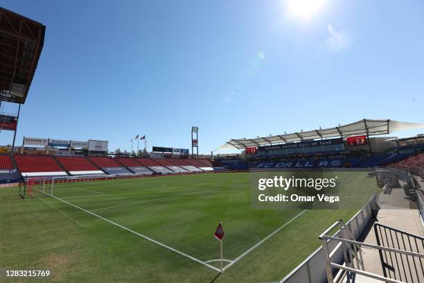 General view before the MLS game between Houston Dynamo and FC Dallas at Toyota Stadium on October 31, 2020 in Frisco, Texas.