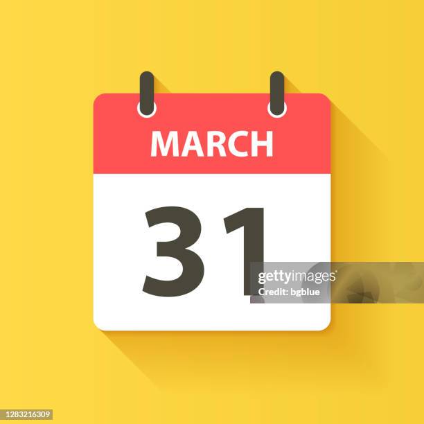 stockillustraties, clipart, cartoons en iconen met 31 maart - daily calendar icon in platte ontwerpstijl - maart