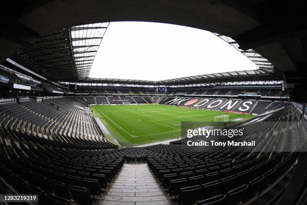 View of Stadium mk home of Milton Keynes Dons before the Sky Bet League One match between Milton Keynes Dons and AFC Wimbledon at Stadium mk on...