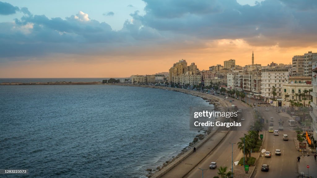 The Corniche of Alexandria, Egypt