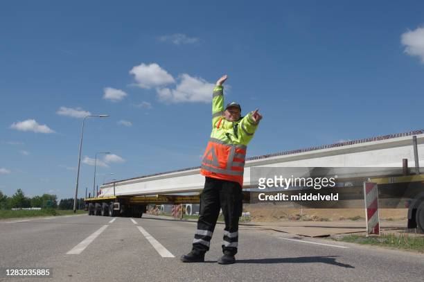 concrete beams in transport - traffic police stock pictures, royalty-free photos & images