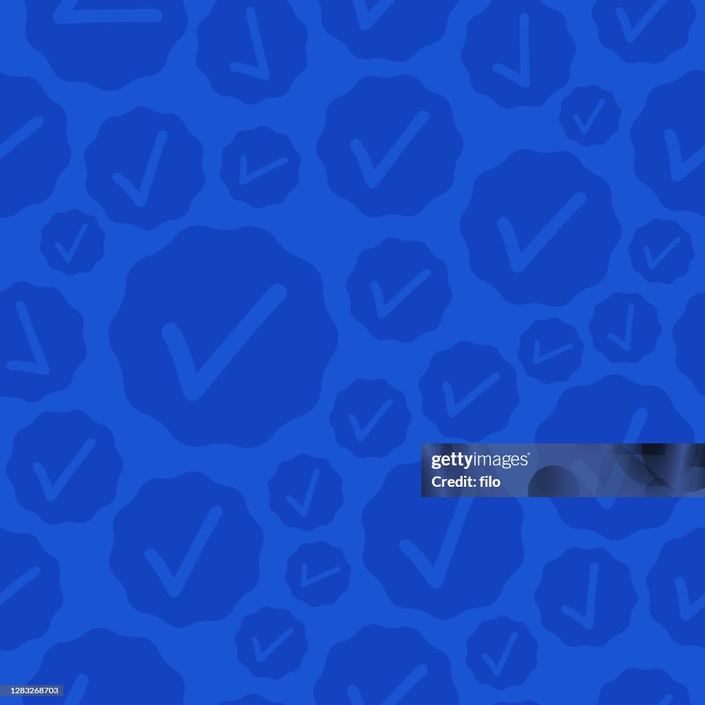 Check Frame Blue Seamless Blue Check Mark Background High-Res Vector Graphic - Getty Images