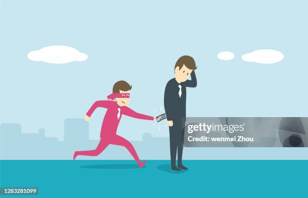 thief - china hacking stock illustrations