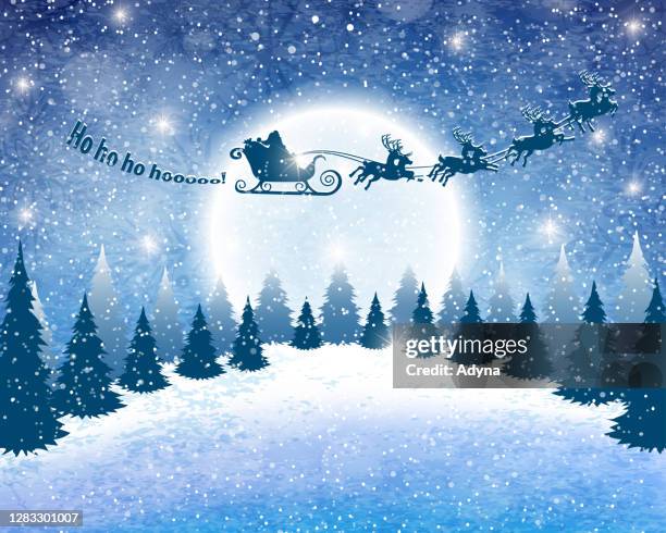 santa claus and his sleigh - santa background stock illustrations