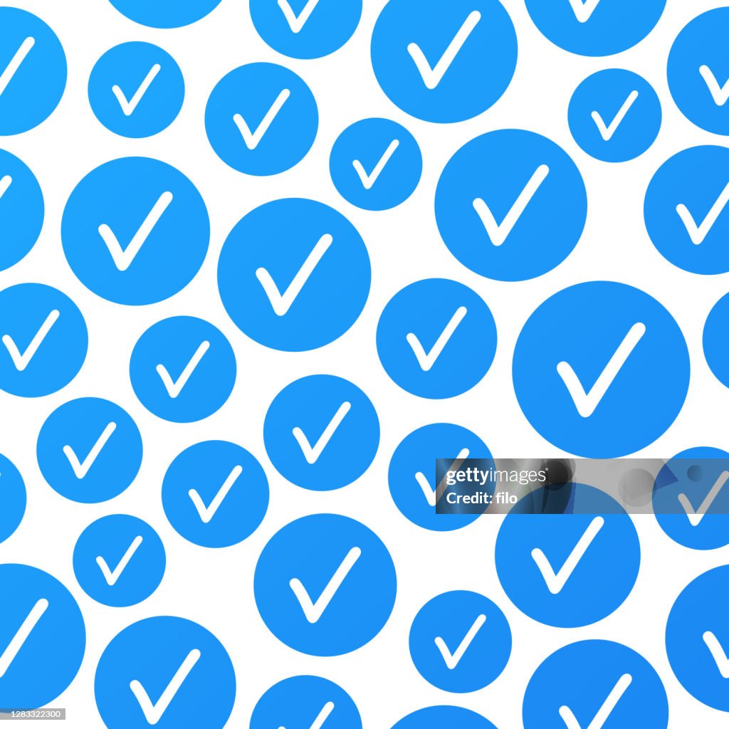 Check Frame Blue Seamless Blue Check Mark Background High-Res Vector Graphic - Getty Images