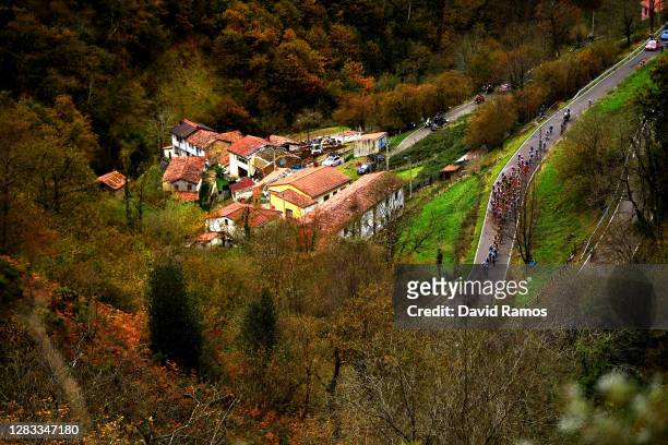 Peloton / Landscape / Mountains / Autumn / Alto de la Mozqueta / during the 75th Tour of Spain 2020, Stage 12 a 109,4km stage from Pola de Laviana to...
