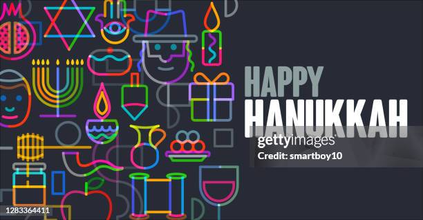 happy hanukkah - hanoukka stock illustrations