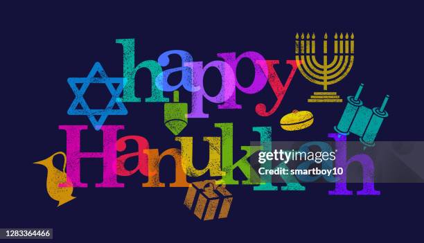 happy hanukkah - hanoukka stock illustrations