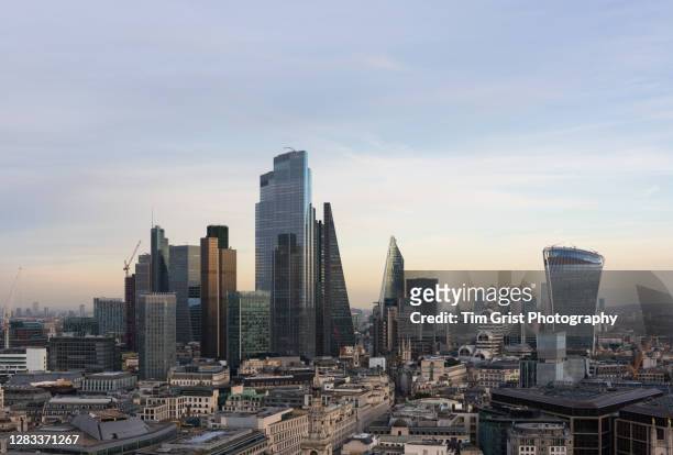 aerial view of the city of london - central london stock pictures, royalty-free photos & images