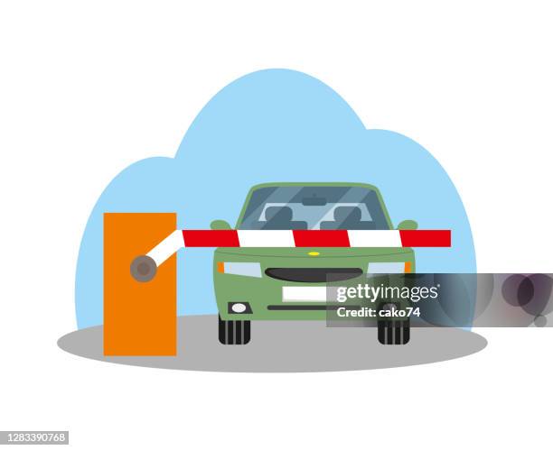 automatic parking barrier - personal valet stock illustrations