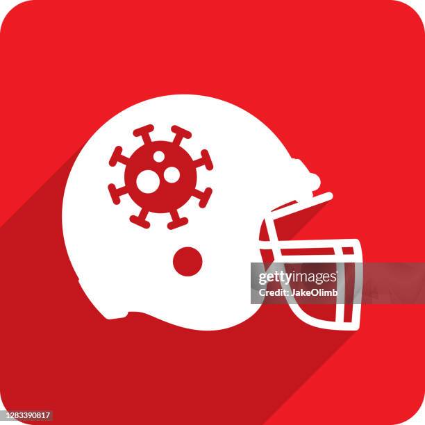 football helmet virus icon silhouette - reopening stock illustrations