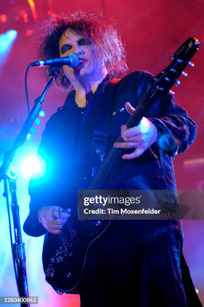 Robert Smith of The Cure performs during the Download Festival at Shoreline Amphitheatre on October 6, 2007 in Mountain View, California.