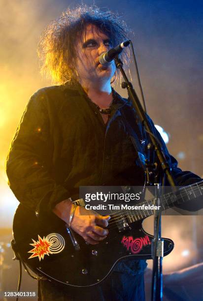 Robert Smith of The Cure performs during the Download Festival at Shoreline Amphitheatre on October 6, 2007 in Mountain View, California.