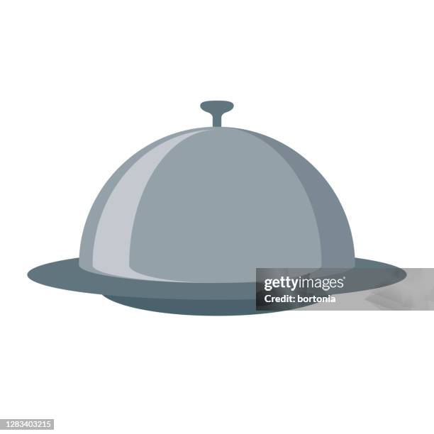 catering icon on transparent background - cloche stock illustrations