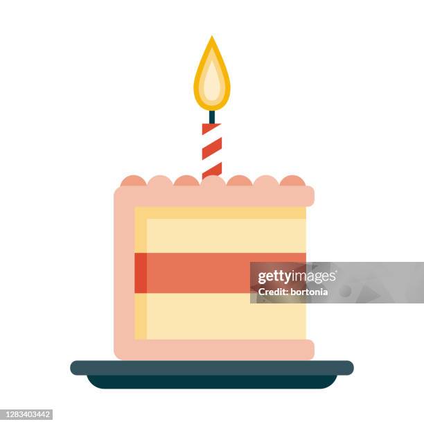 ilustrações de stock, clip art, desenhos animados e ícones de birthday cake icon on transparent background - bolo-de-aniversário